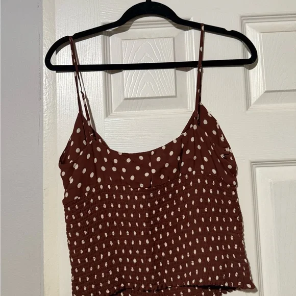 Reformation Brown and White Polka Dot Camisole - Picture 3 of 3